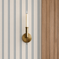 Blue & cream soft double striped Wallpaper with rustic texture