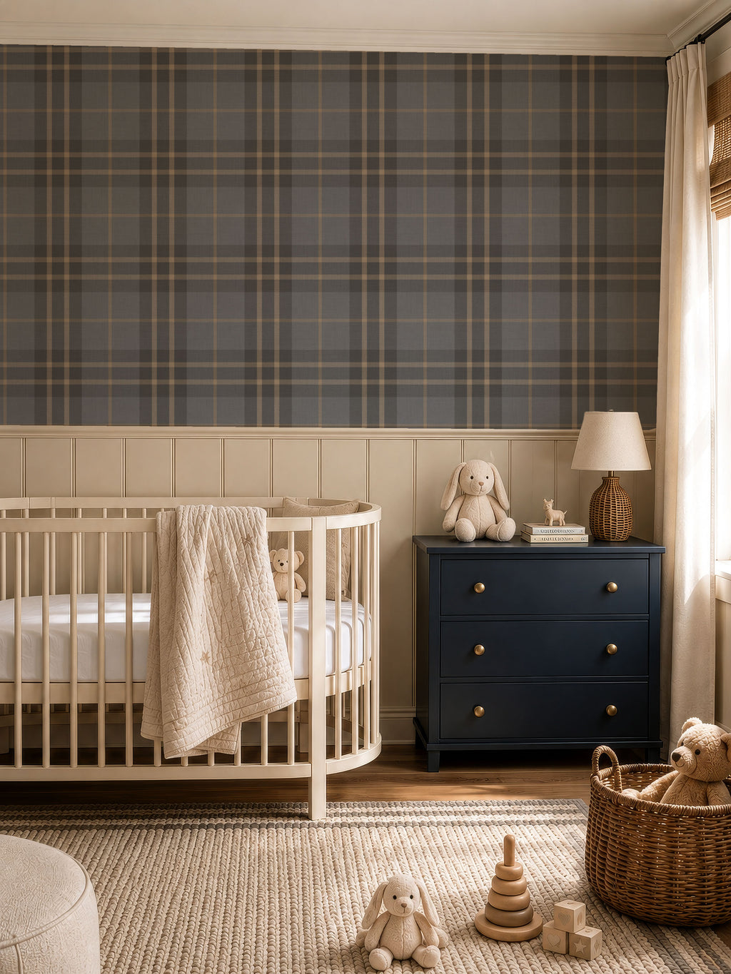 Moody blue traditional tartan plaid