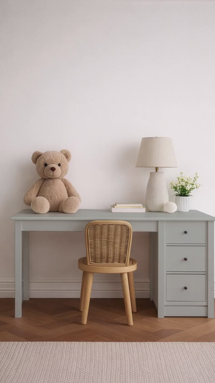Blue Wildflower Stripe Wallpaper: Watercolor Ditsy Floral Nursery Wall Covering (Peel and Stick)