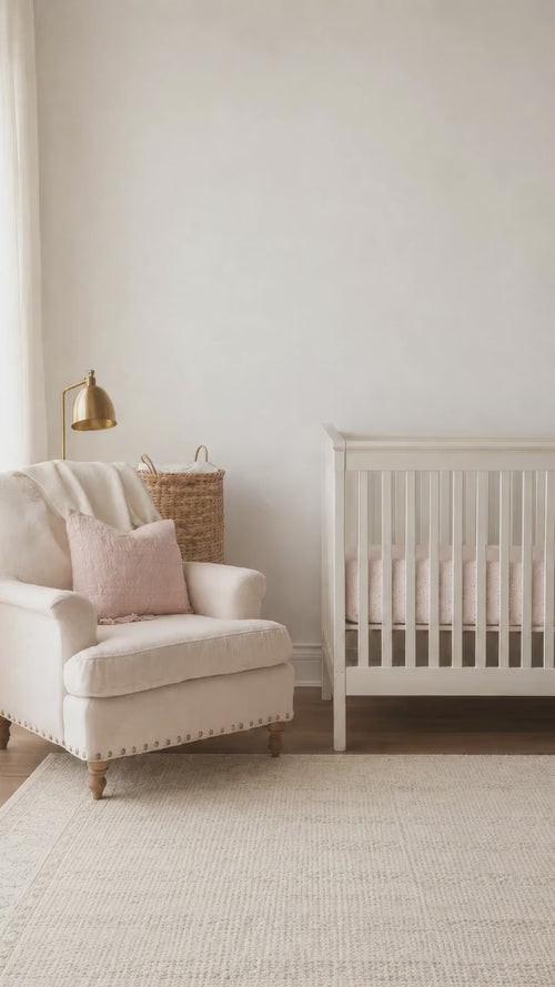 Blue Nursery Striped wallpaper, granny chic farmhouse ticking stripes, removable cottage striped wall decor with texture, peel and stick